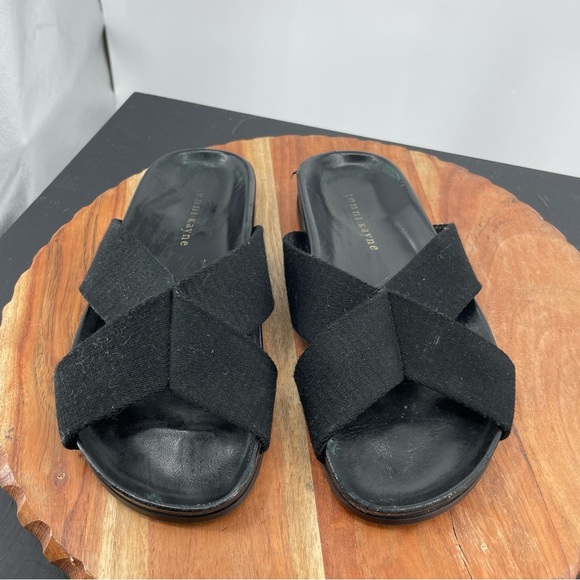 Jenni Kayne black crossover slide sandals size 37 US 7 - Picture 2 of 9